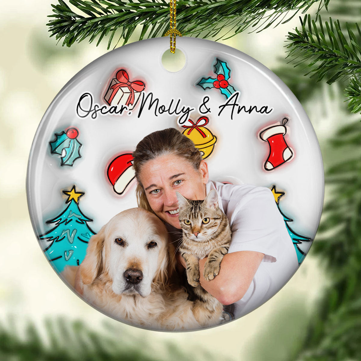 Santa Is Coming To Us Photo - Personalized Custom 3D Inflated Effect Ceramic Ornament