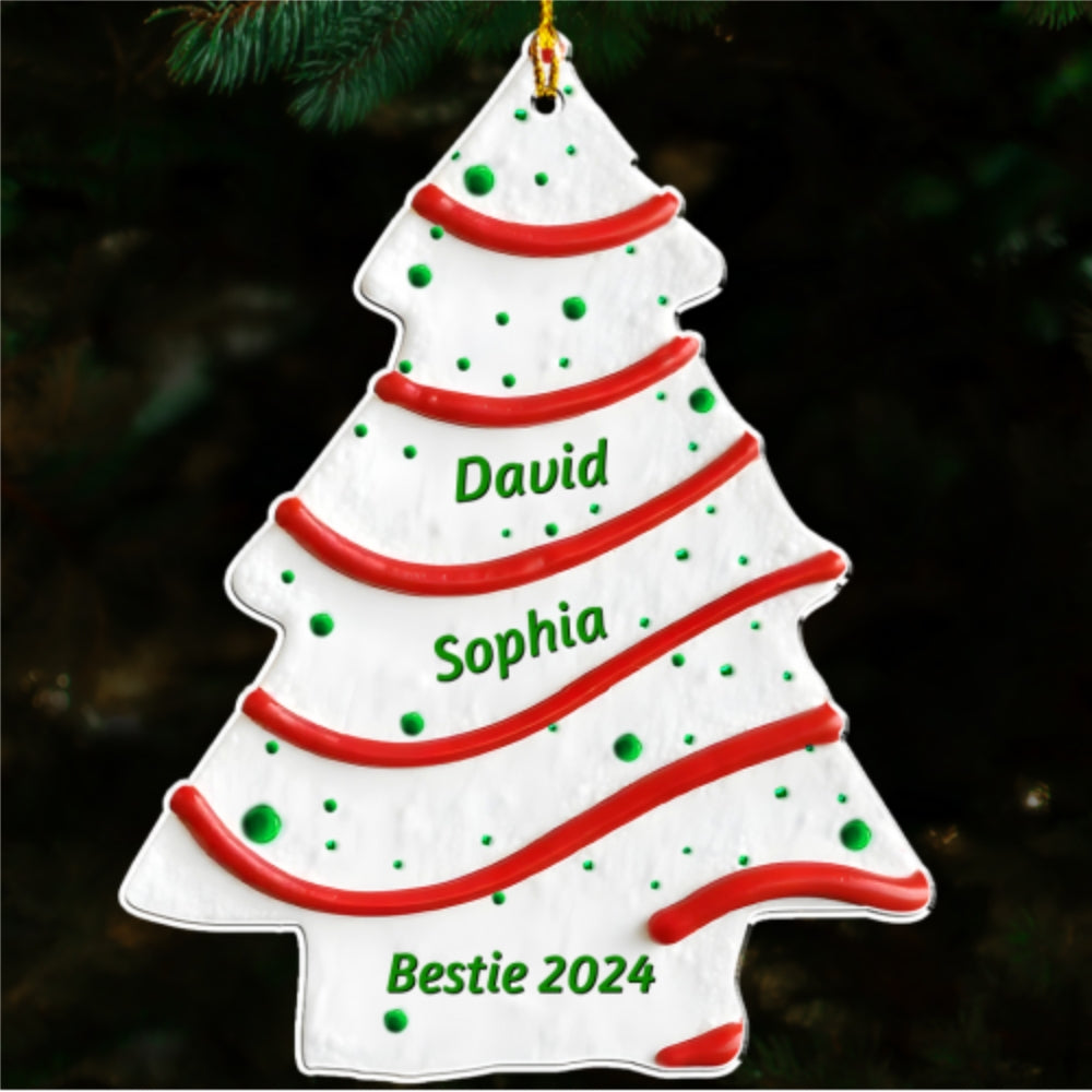 Christmas Tree Cake - Personalized Custom Acrylic Ornament - Gifts For Family, Friends, Coworkers