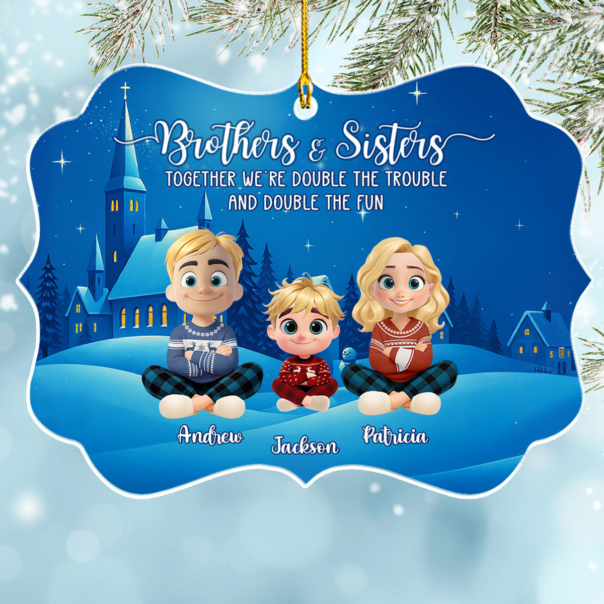 Partners In Trouble And Fun - Personalized Custom Acrylic Ornament