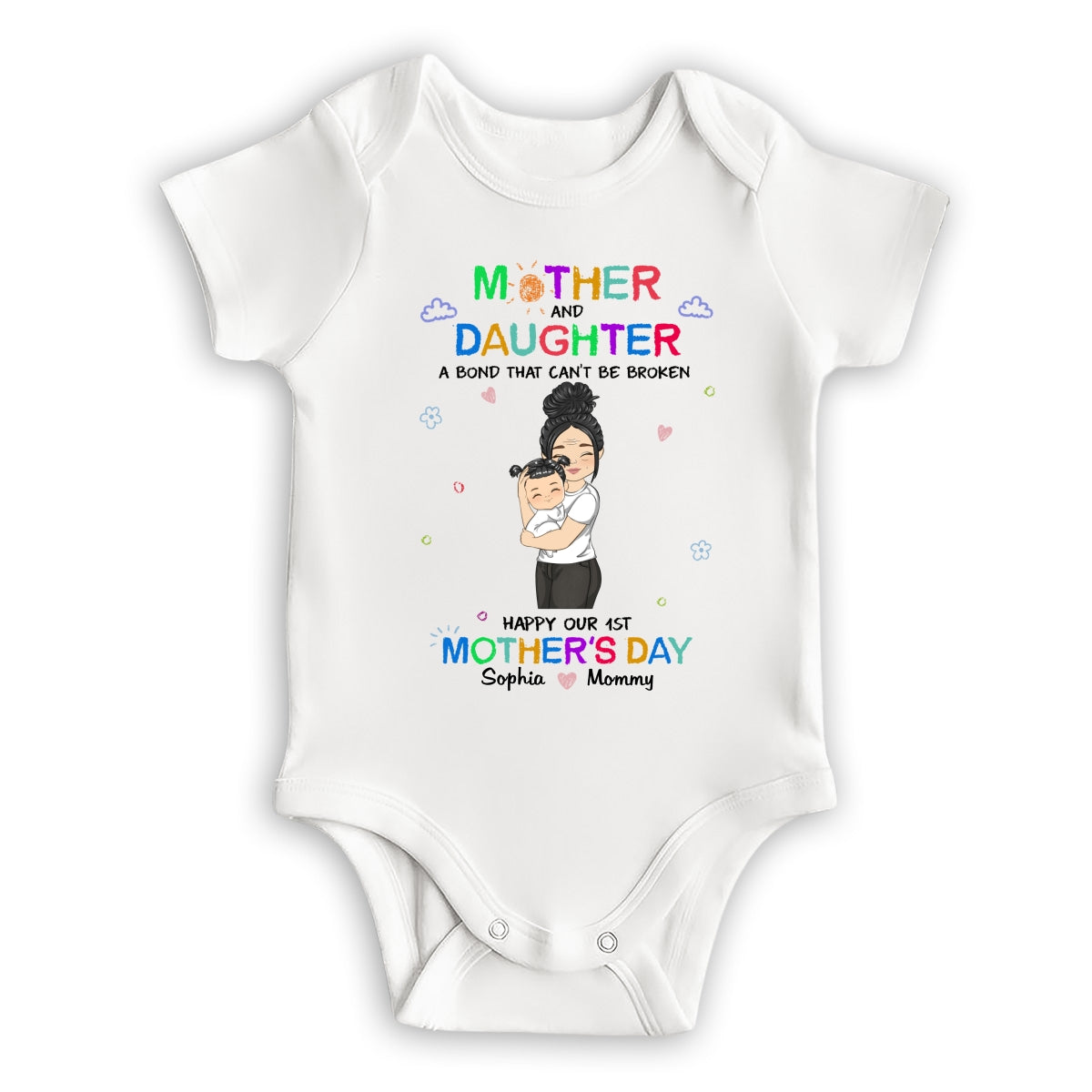 Mother And Daughter Relationship - Personalized Custom Baby Onesie