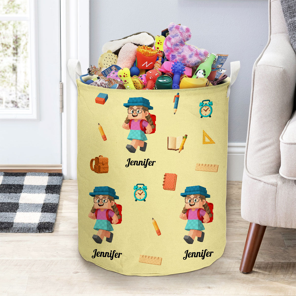 School Time - Personalized Custom Laundry Basket
