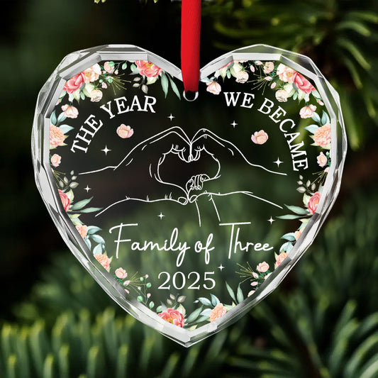 Family Love Grows Each Year - Personalized Custom Glass Ornament