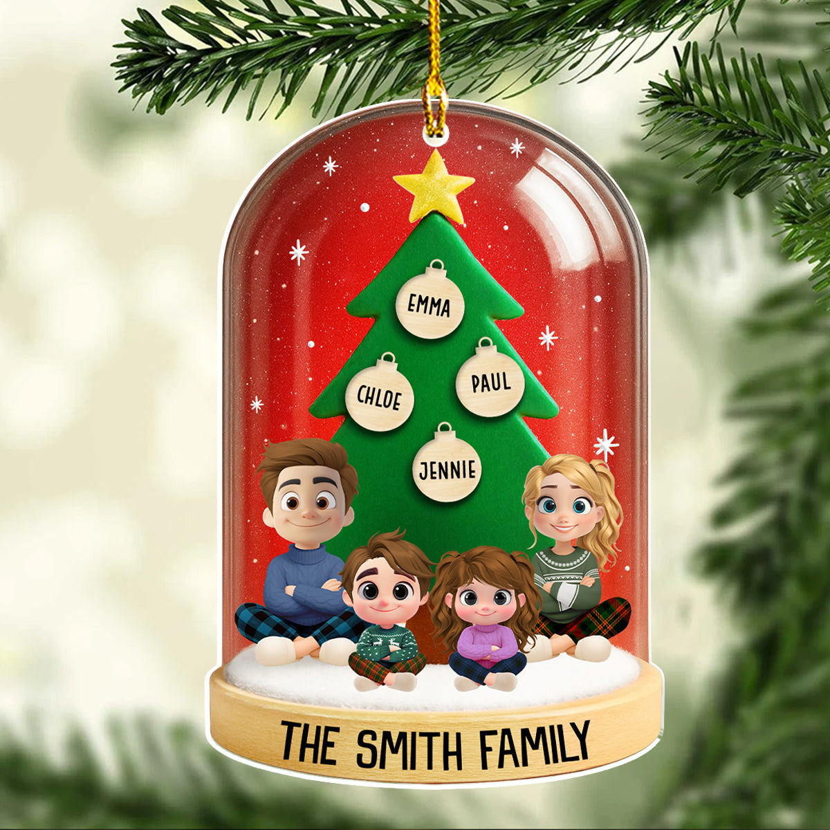 Family Gods Gift That Lasts Forever - Personalized Custom Acrylic Ornament