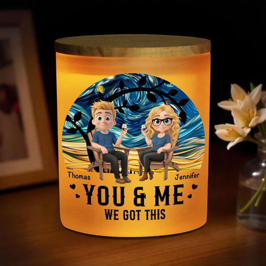 We Got This - Personalized Custom Glass Jar With LED Candle