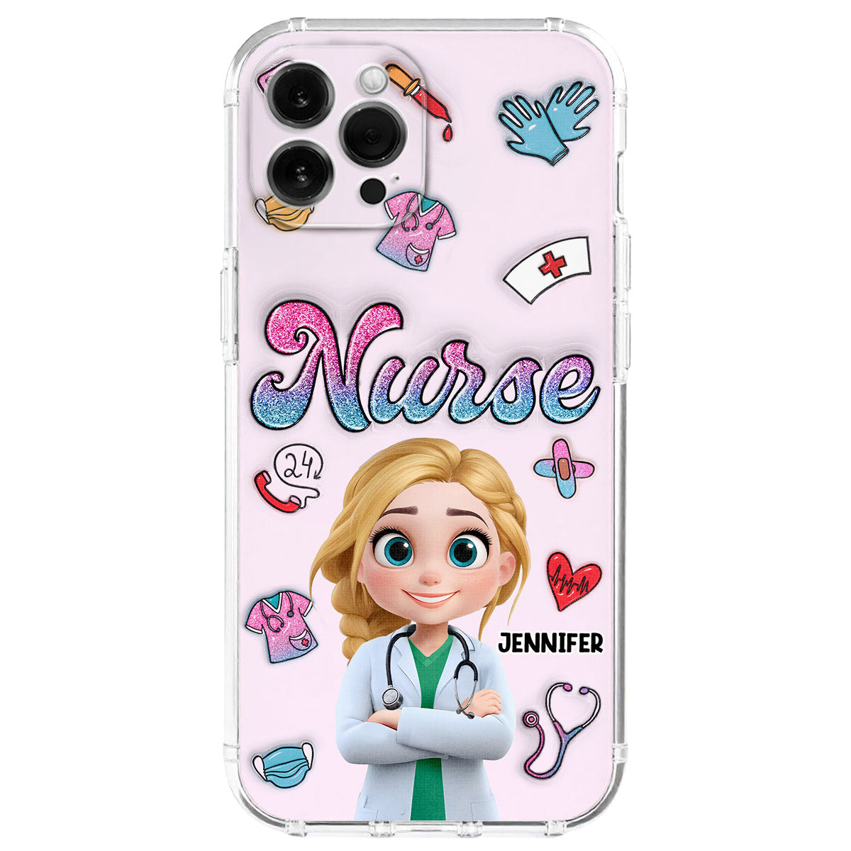 Proud To Nurse Life - Personalized Custom 3D Inflated Effect Phone Case