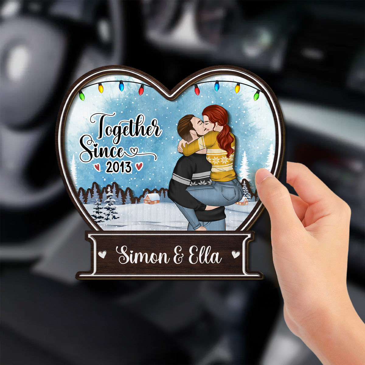 Forever Christmas Together - Personalized Custom Car Visor Clip