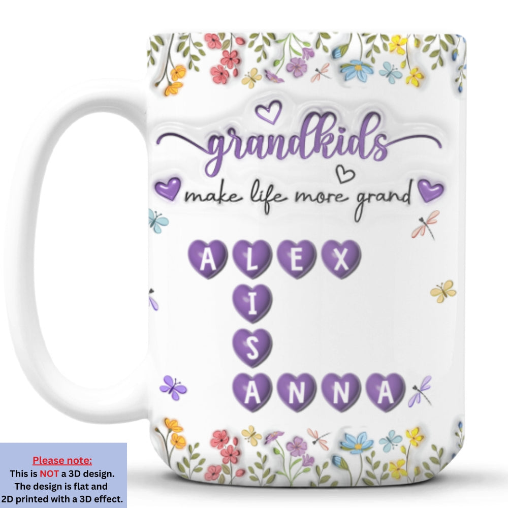 Kids Make Life More Grand - Personalized Custom 3D Inflated Effect Mug