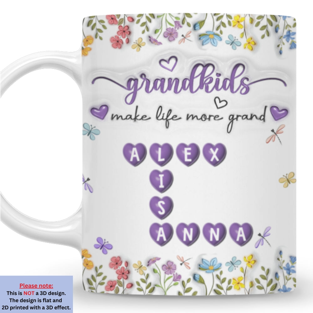 Kids Make Life More Grand - Personalized Custom 3D Inflated Effect Mug