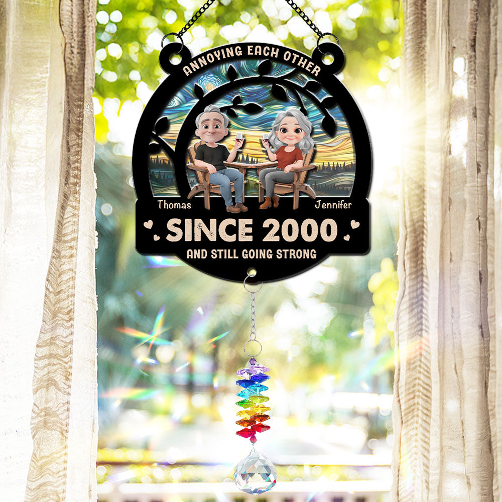 Annoying Each Other For Years - Personalized Custom Suncatcher With Crystal Rainbow Charm
