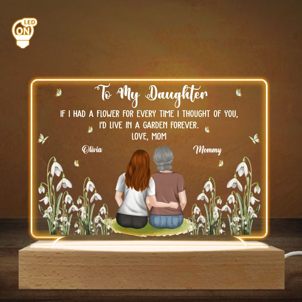 Mom Garden Grows With Love - Personalized Custom LED Light