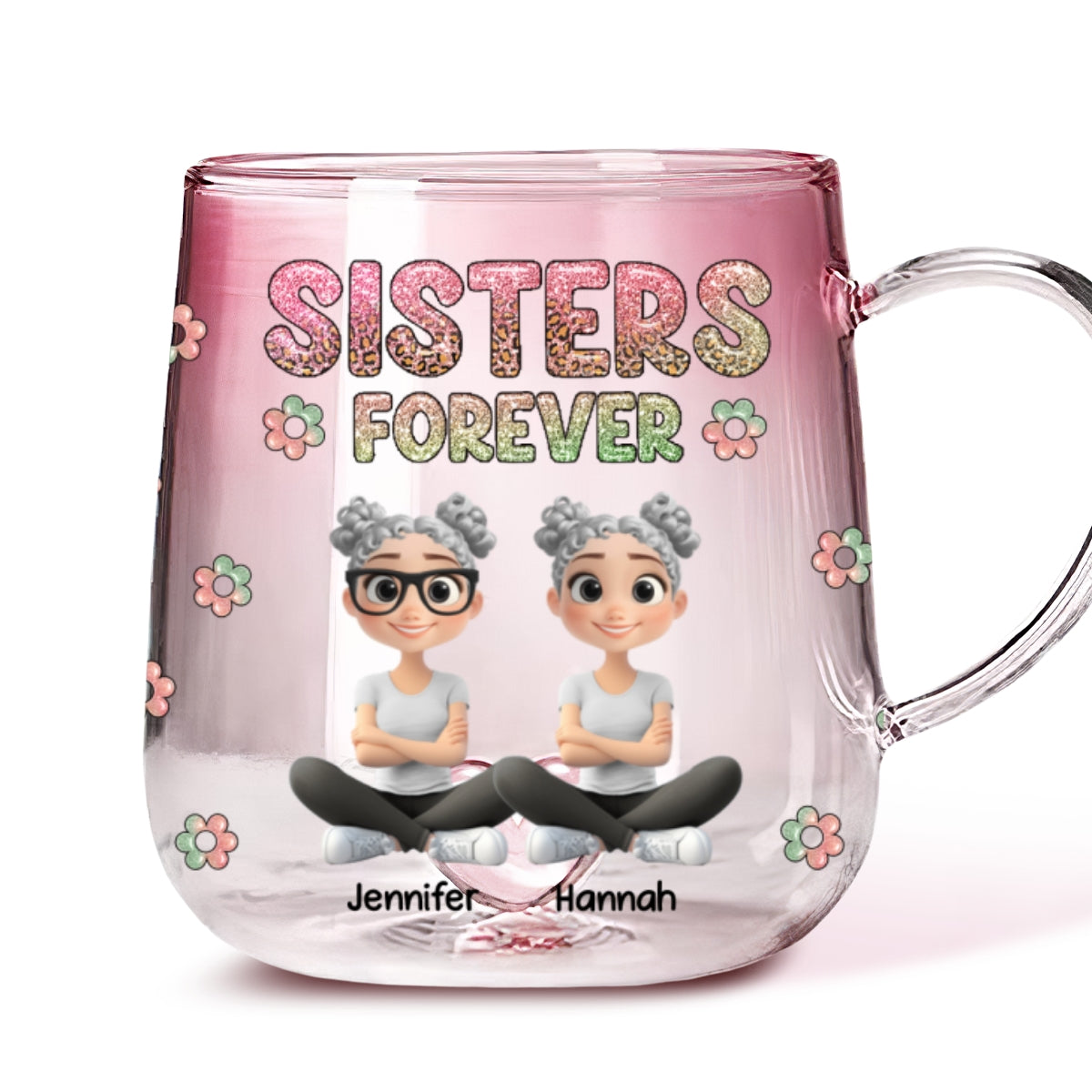 Always My Bestfriend - Personalized Custom Pink Gradient Glass Mug