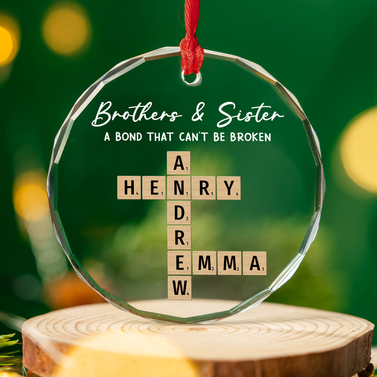 Siblings Make Ordinary Days Special - Personalized Custom Glass Ornament
