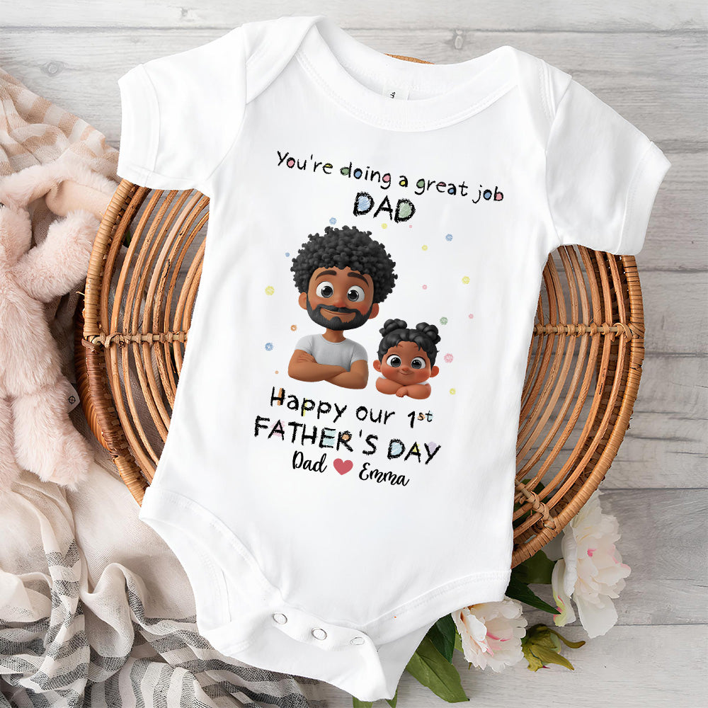 Daddy Doing A Great Job - Personalized Custom Onesie