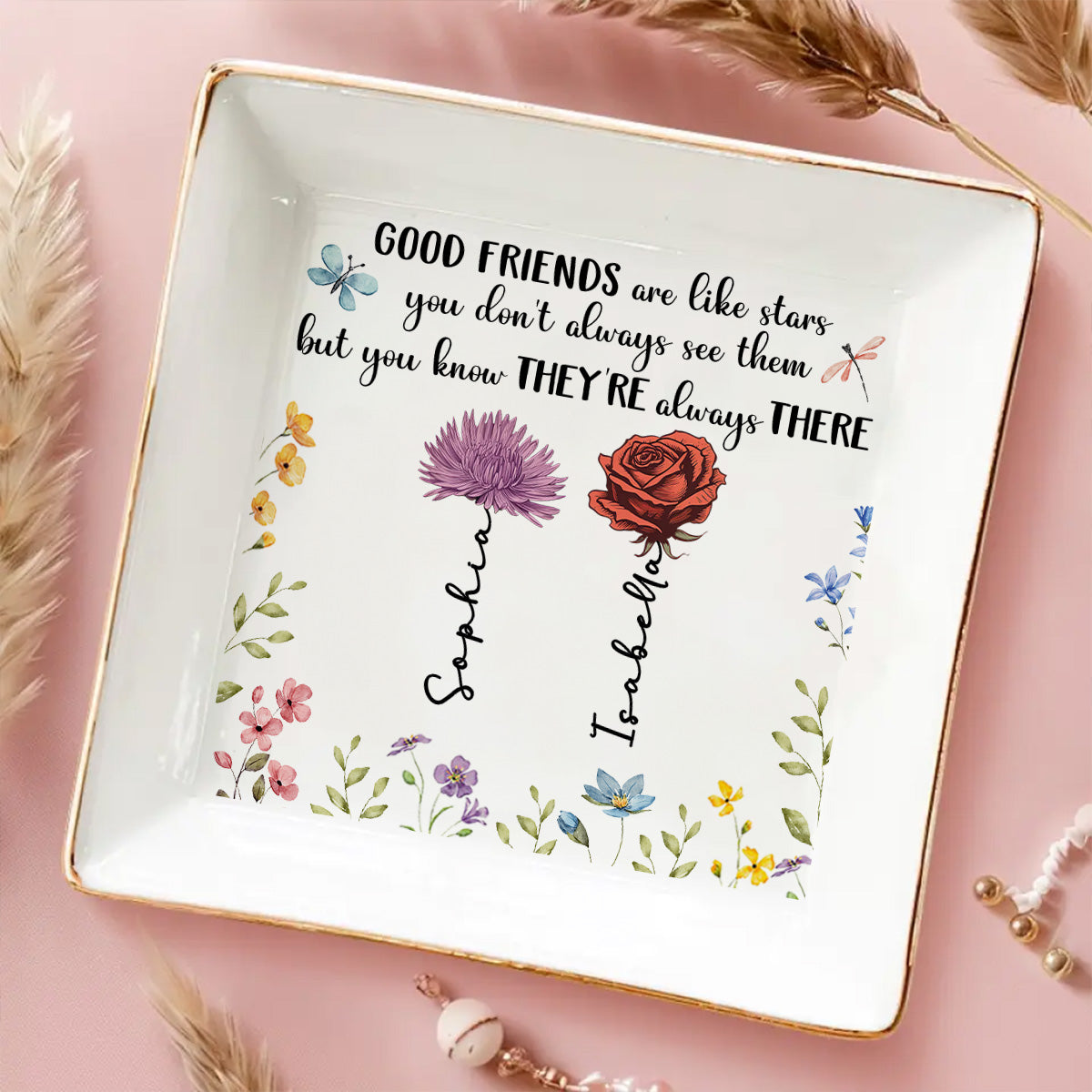 Good Friends Are Like Stars - Personalized Custom Jewelry Dish