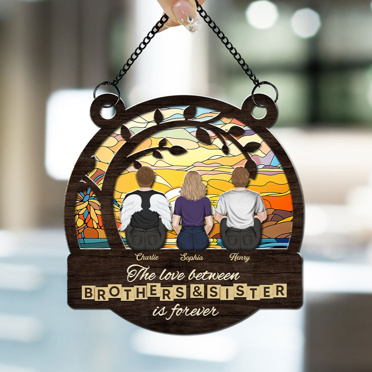Brothers And Sisters Forever - Personalized Custom Suncatcher