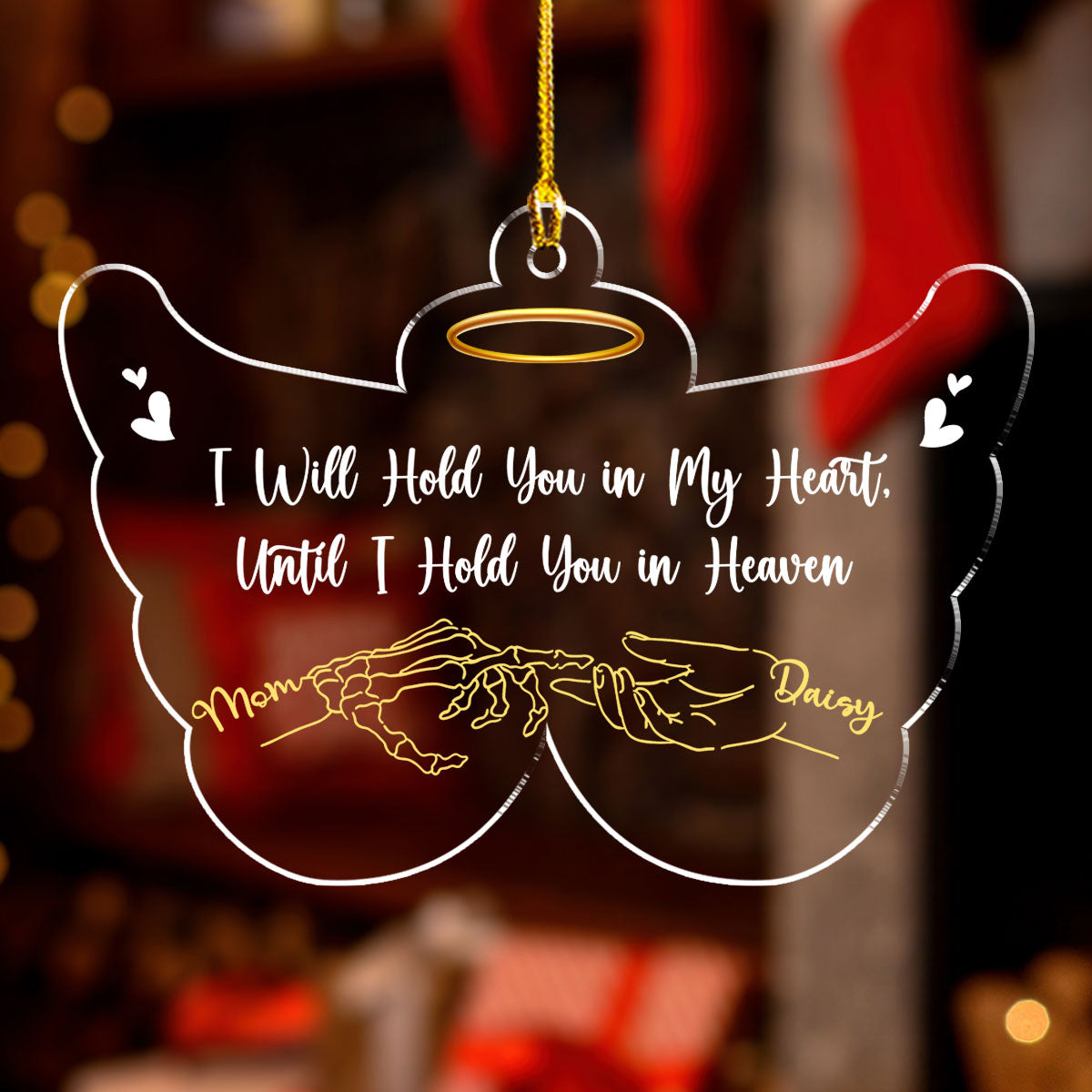 Until I Hold Your Hand In Heaven - Personalized Custom Acrylic Ornament
