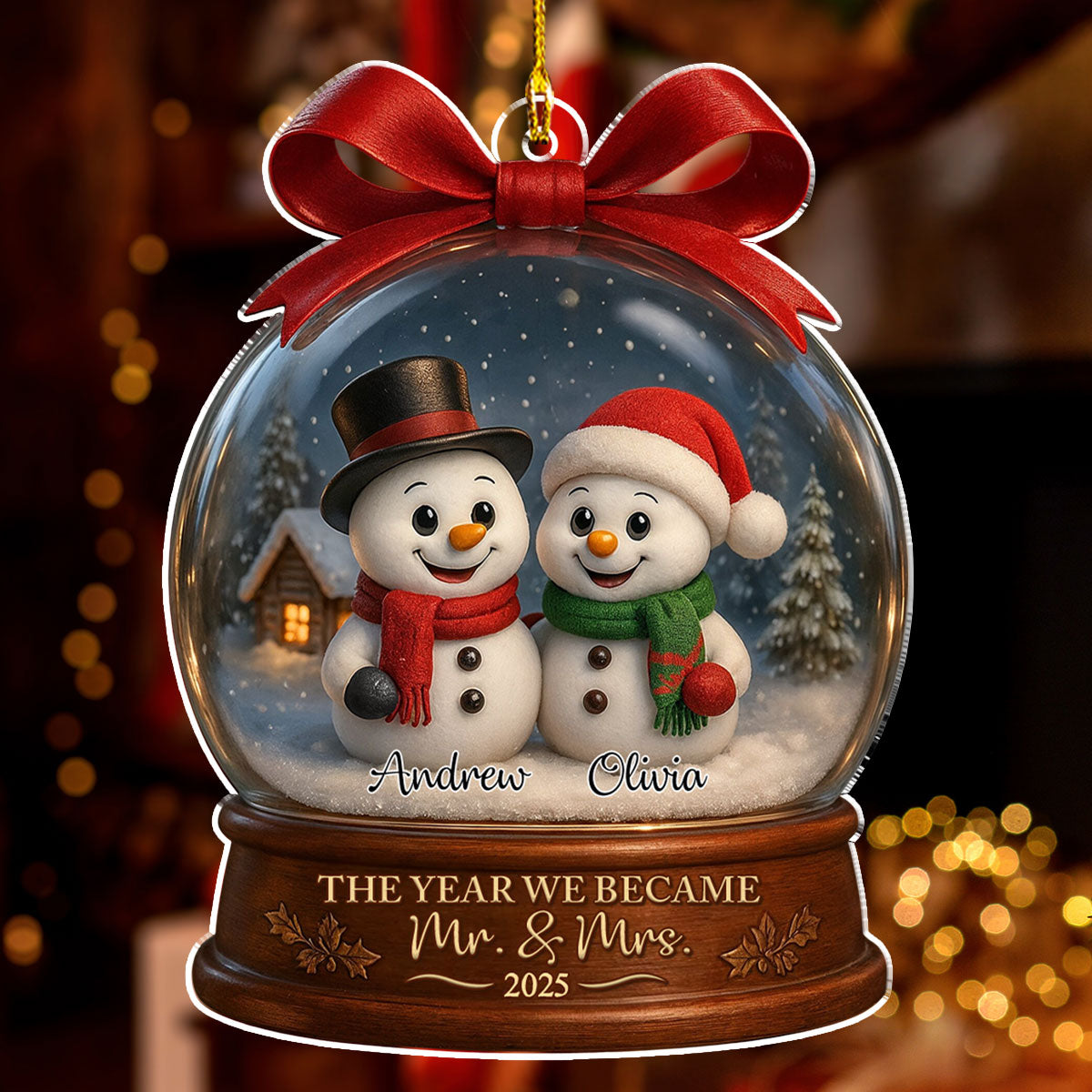 Snowy Day You And Me - Personalized Custom 3D Effect Acrylic Ornament