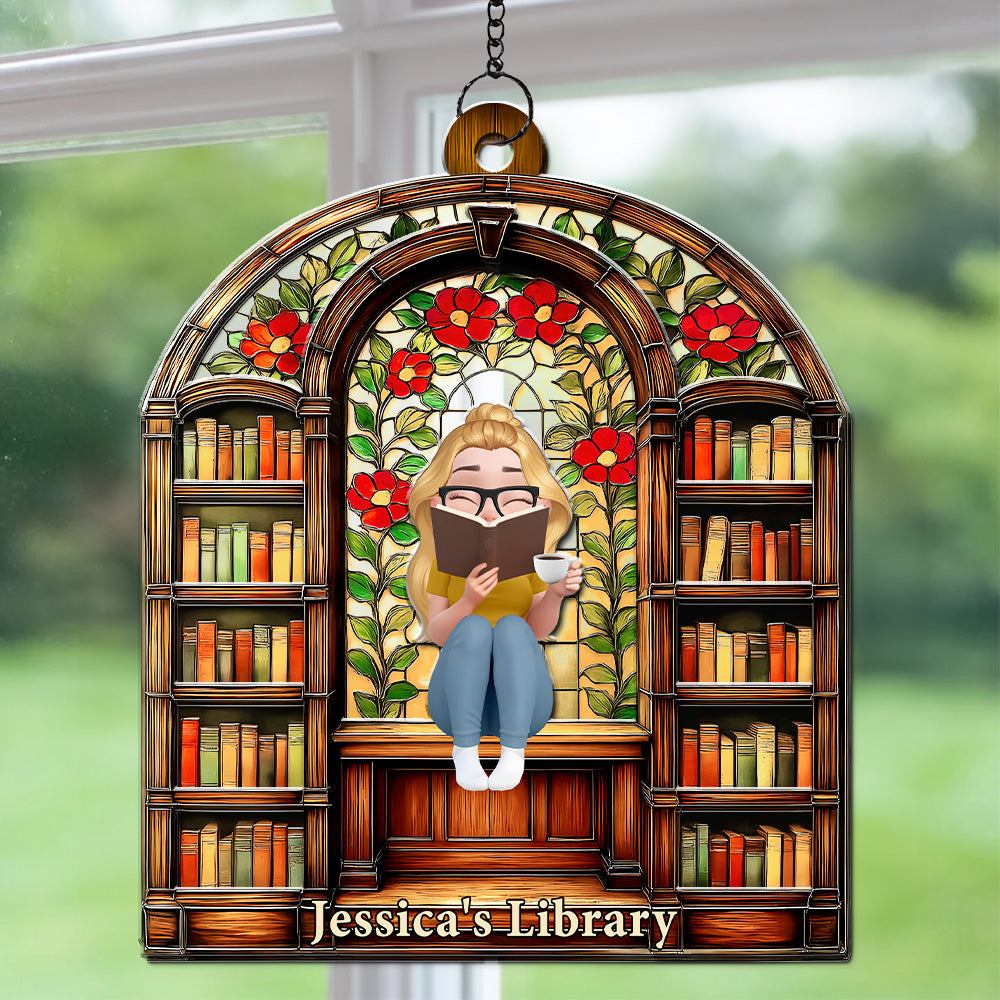I Am A Bookworm - Personalized Custom Suncatcher
