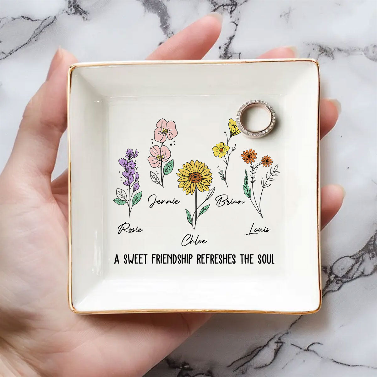 Sweet Friendship - Personalized Custom Jewelry Dish