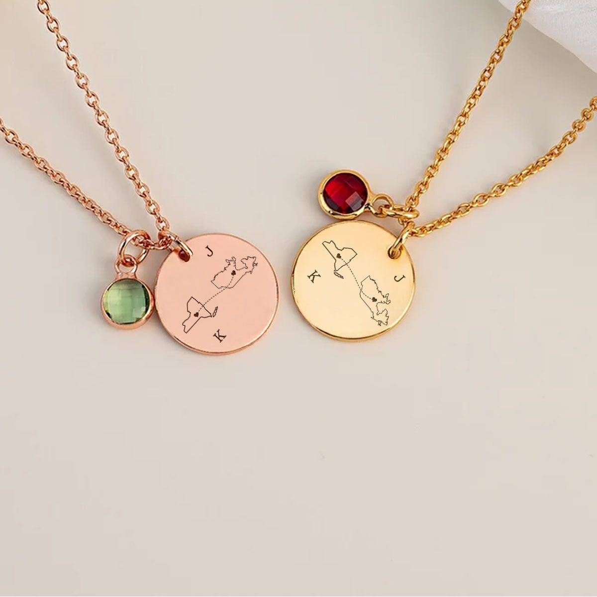 I Wish We Lived Closer - Personalized Custom Birthstone Necklace