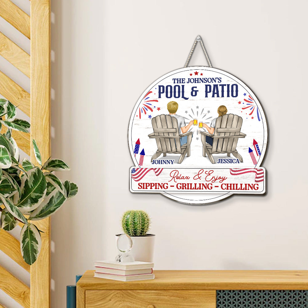 Relax And Enjoy - Personalized Custom Wood Sign