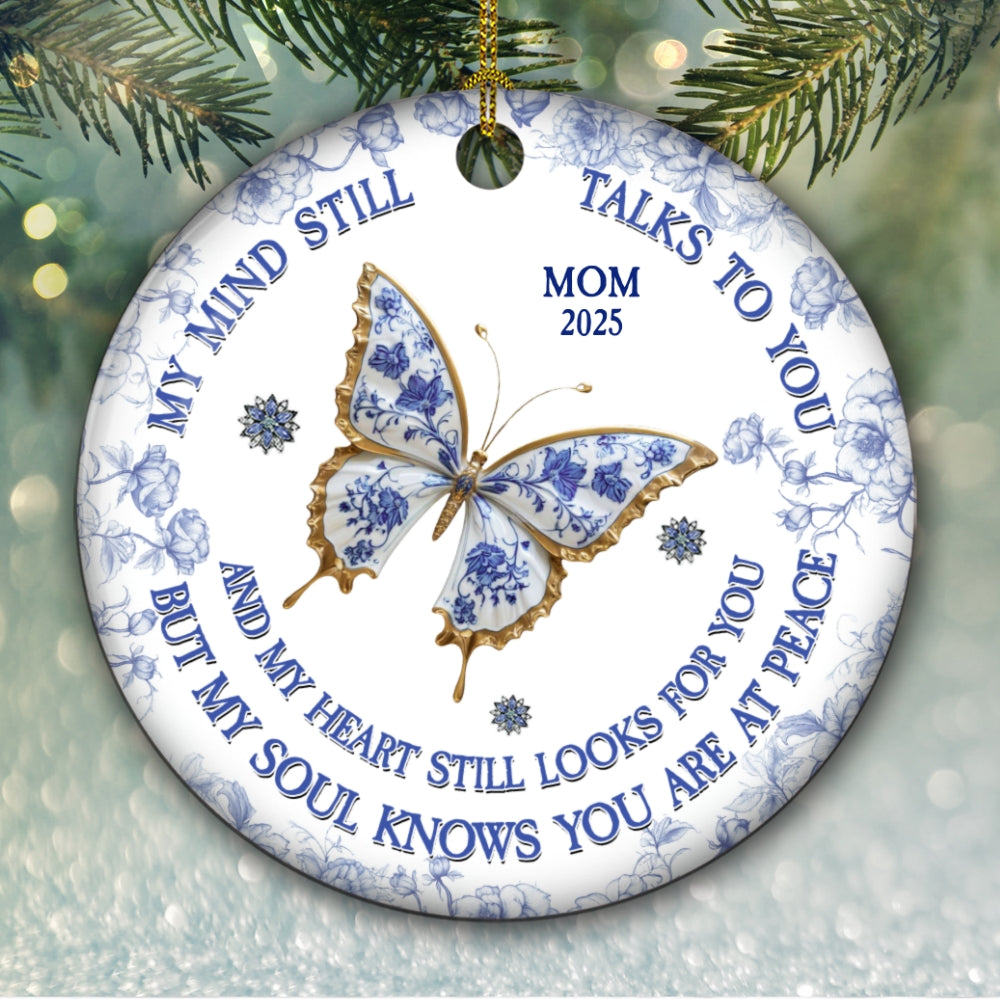 My Mind My Heart My Soul Memorial - Personalized Custom Ceramic Ornament