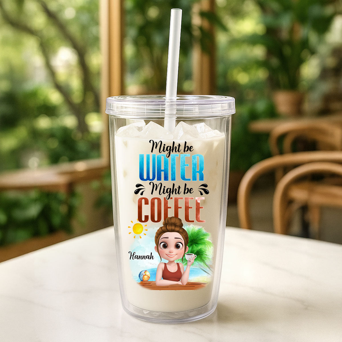 Might Be Water Or Not - Personalized Custom 14oz Plastic Tumbler