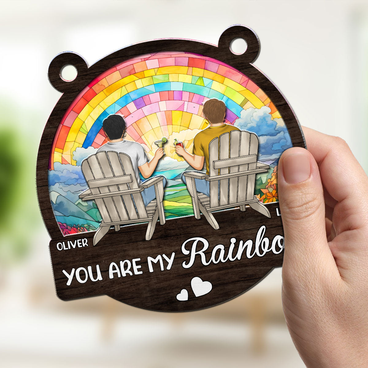 You Are My Rainbow - Personalized Custom Suncatcher
