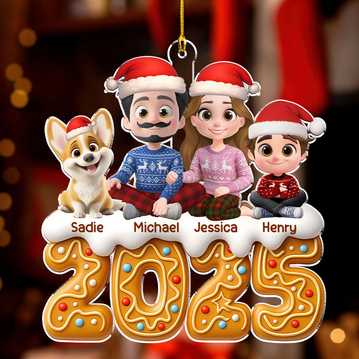 Family Of The Year - Personalized Custom Acrylic Ornament