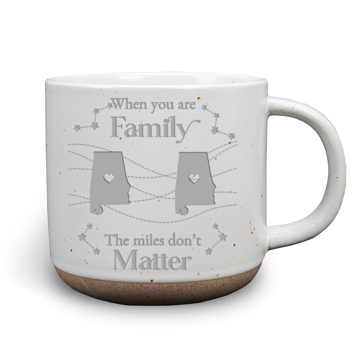 When You Are Family, Distance Does Not Matter - Personalized Custom Pottery Mug