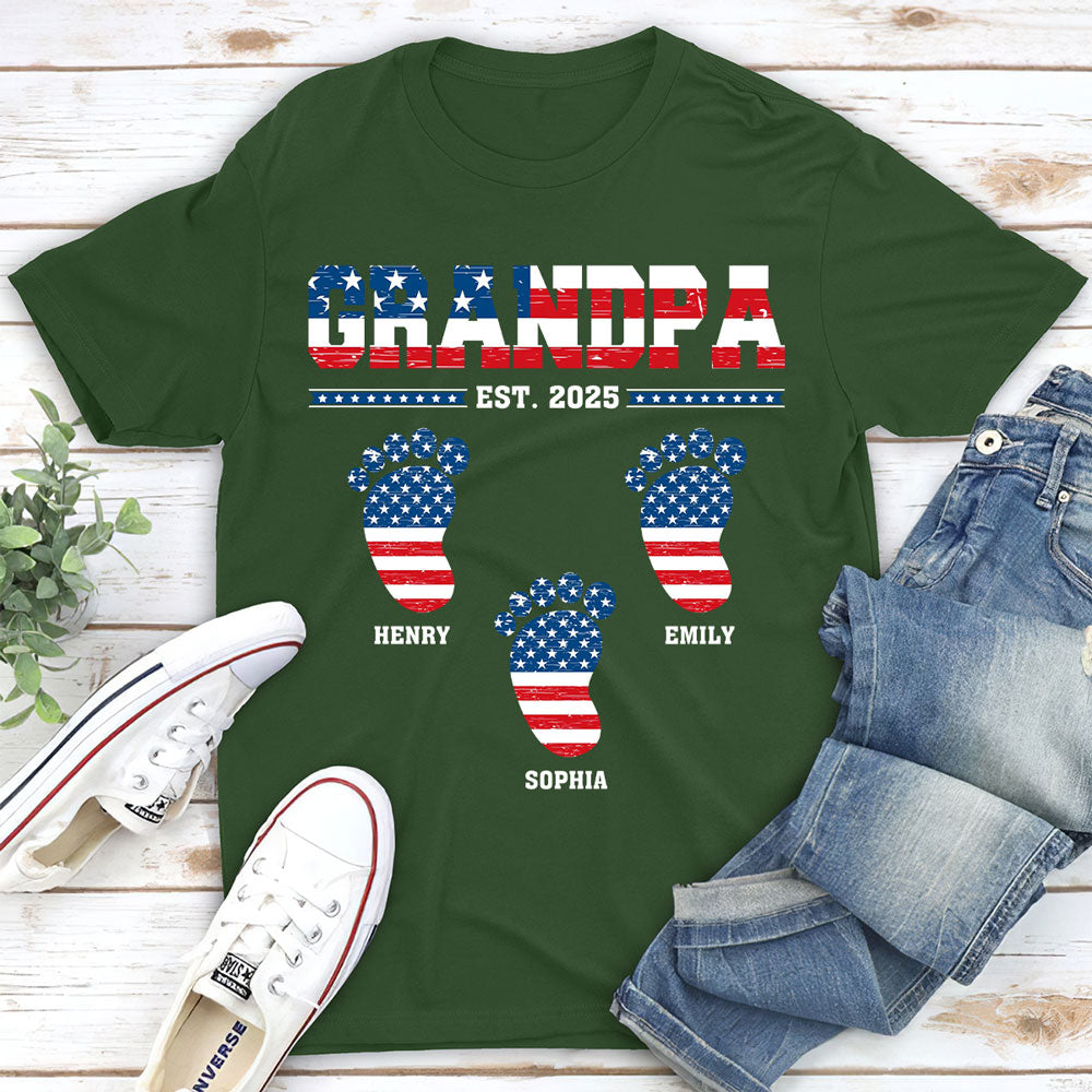 Grandpa With Grandkids - Personalized Custom Shirt
