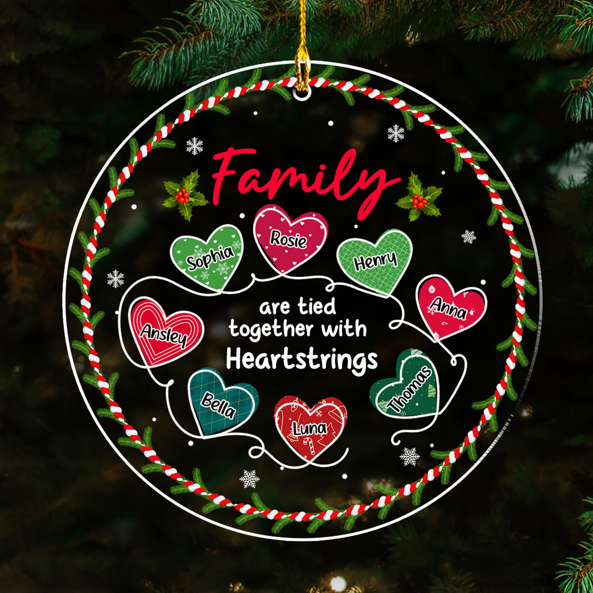 Together With Heartstrings - Personalized Custom Acrylic Ornament