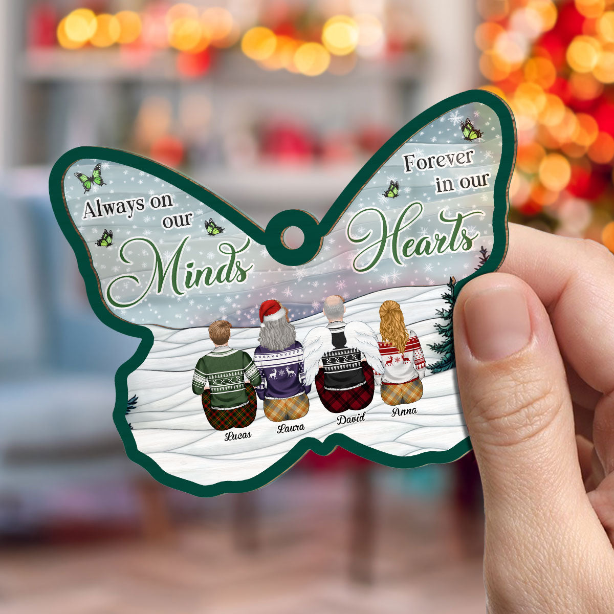 Your Wings Were Ready But Our Hearts Were Not - Personalized Custom Suncatcher Ornament