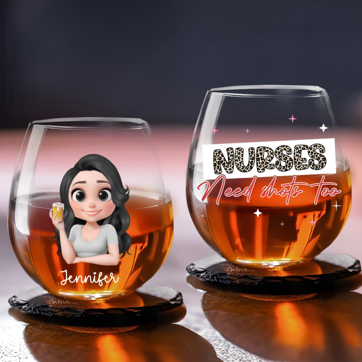Nurses Need Shot Too - Personalized Custom Wine Glass