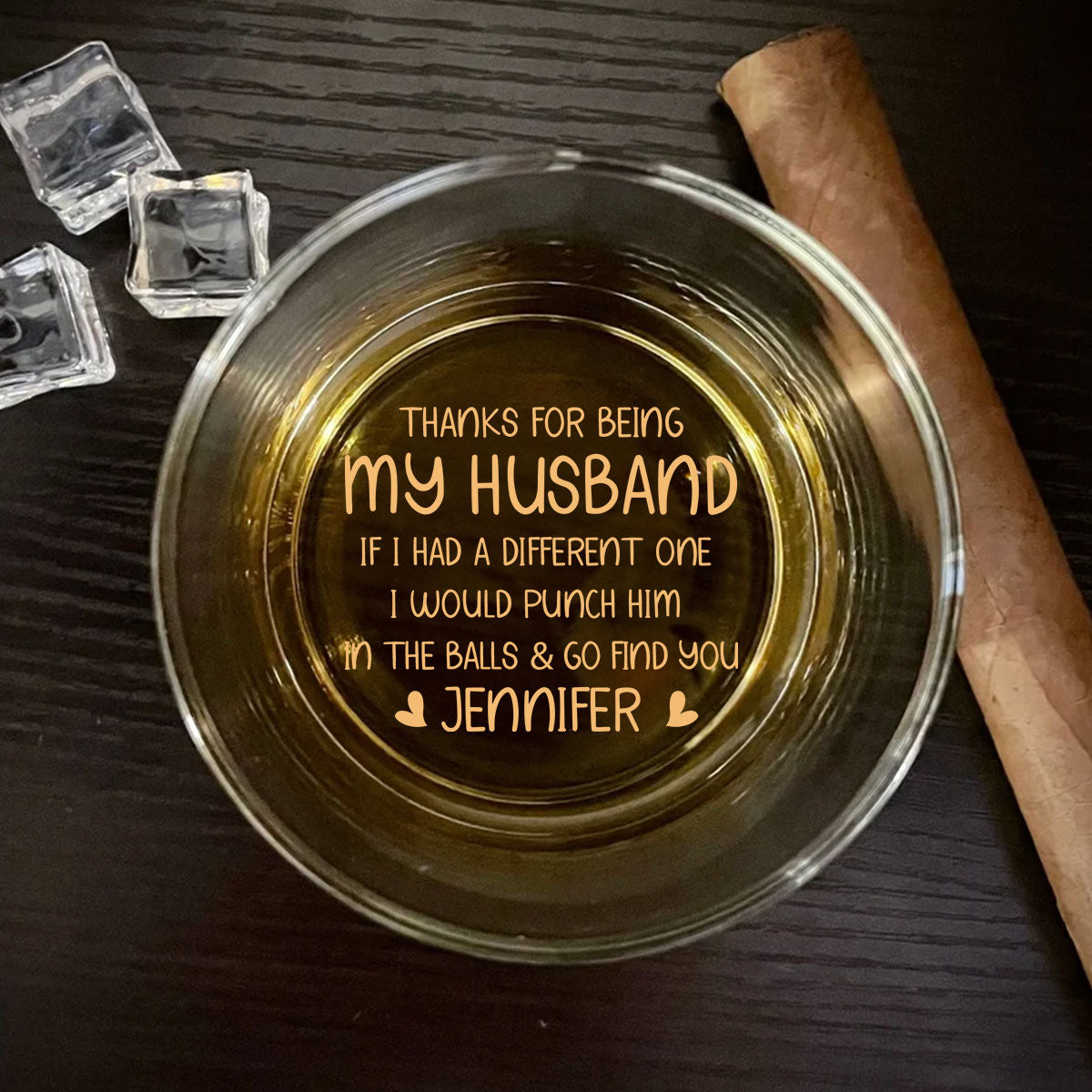 Punch In The Balls - Personalized Custom Whiskey Glass