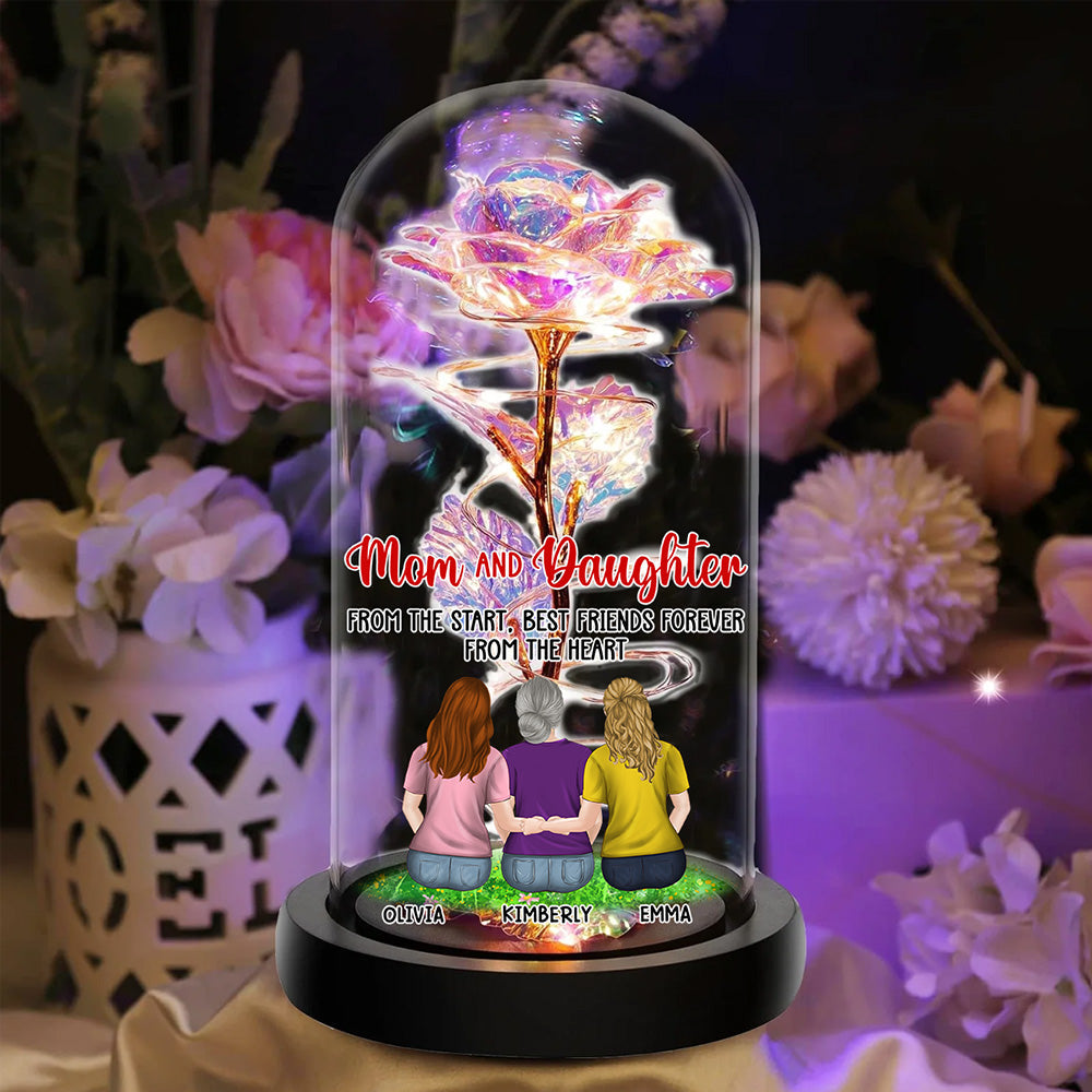 Mother And Daughters - Personalized Custom Sparkly Rose