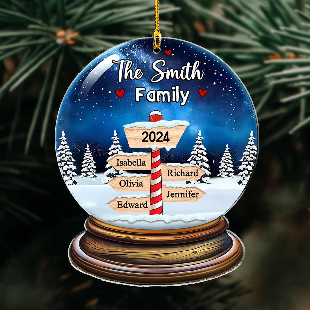 Snow Family - Personalized Custom Acrylic Ornament