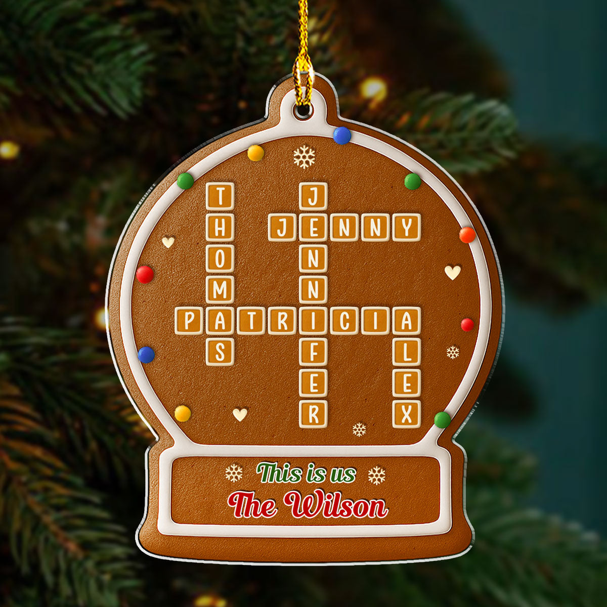 Gingerbread Ball - Personalized Custom 3D Effect Acrylic Ornament