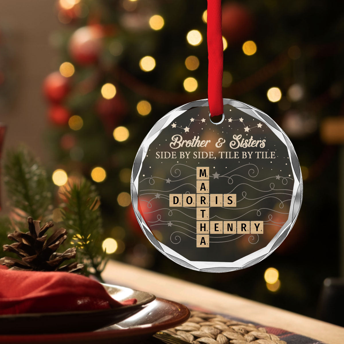 Together We Spell Out Love - Personalized Custom Glass Ornament