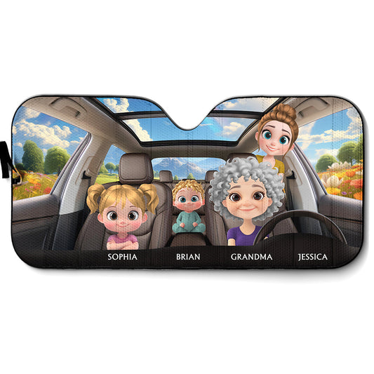 Life Is Better With Grandkids - Personalized Car Sunshade