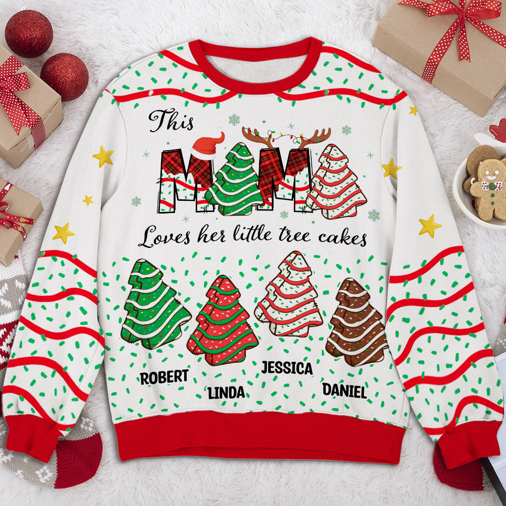 Grandma Christmas Tree Cake - Personalized Custom All-Over-Print Sweatshirt