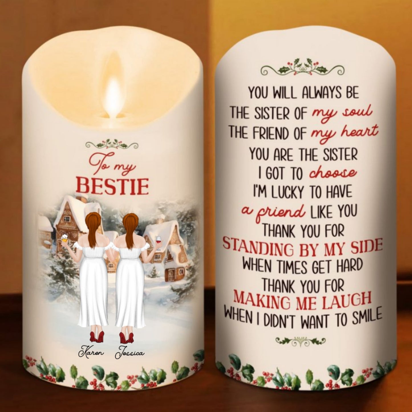 Christmas Cozy Crew - Personalized Custom LED Candle