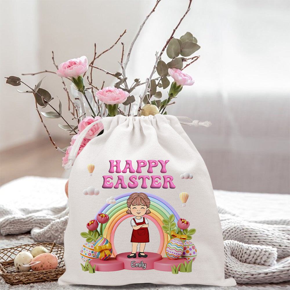 Happy Easter Rainbow - Personalized Custom Favor Bag