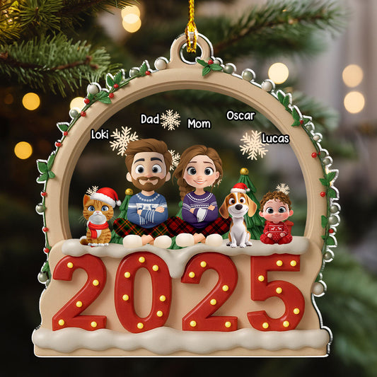Our Christmas Together With Fur Babies - Personalized Custom Acrylic Ornament