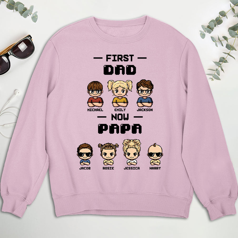 First Dad Now Papa Cartoon - Personalized Custom Shirt