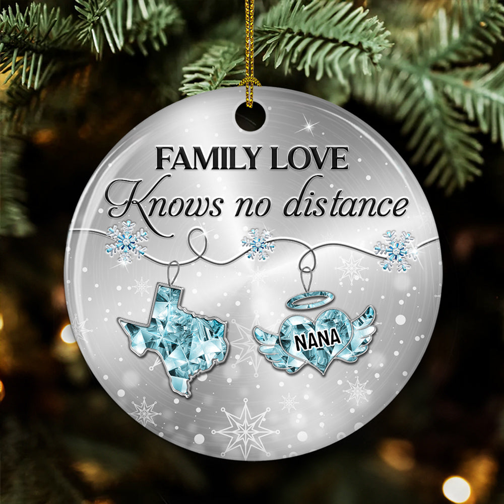 Family Love Crystal Memorial - Personalized Custom Ceramic Ornament