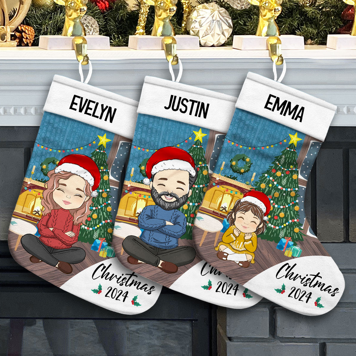 Family Christmas 2024 - Personalized Custom Christmas Stocking