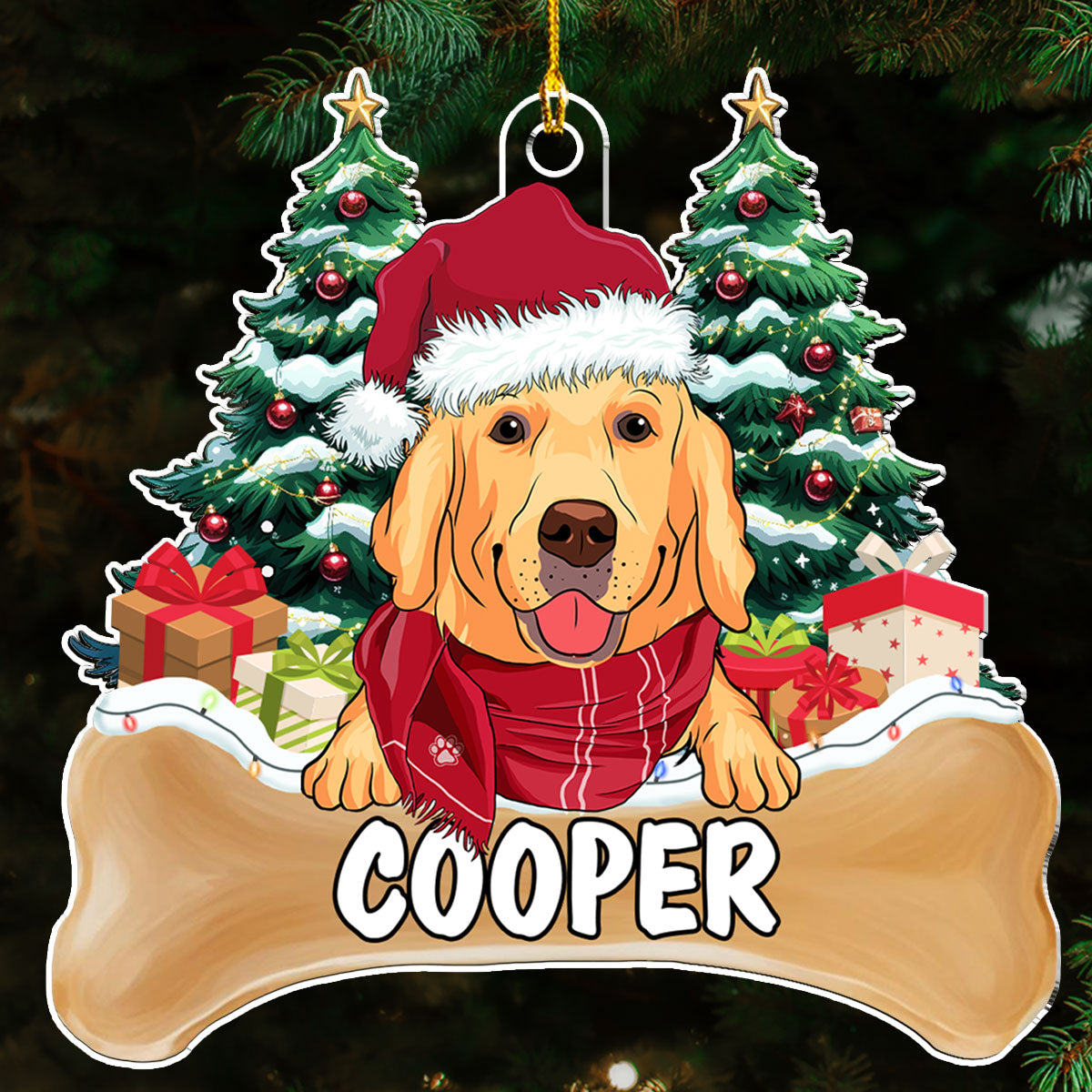 Dog Christmas - Personalized Custom Acrylic Ornament