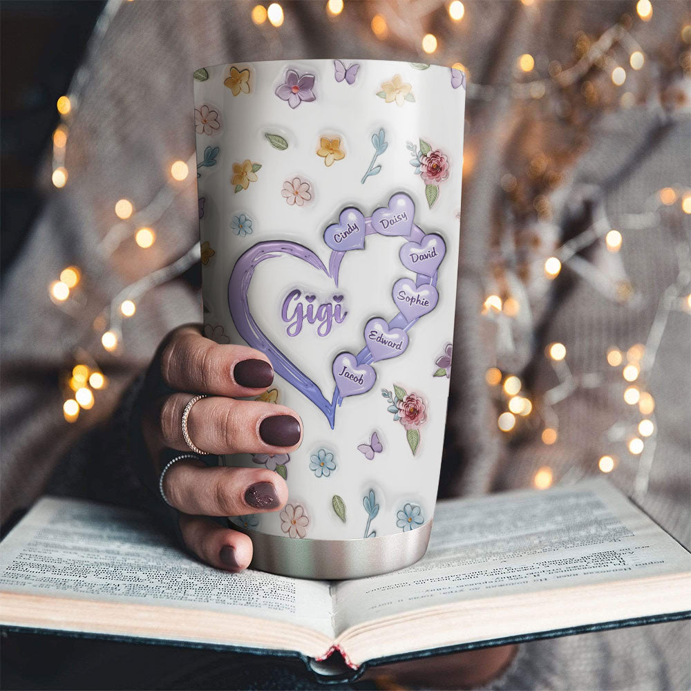 Best Grandma Ever - Personalized Custom 3D Inflated Effect Tumbler