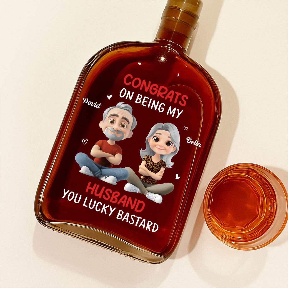 Congrats My Husband - Personalized Custom Spirits Decanter